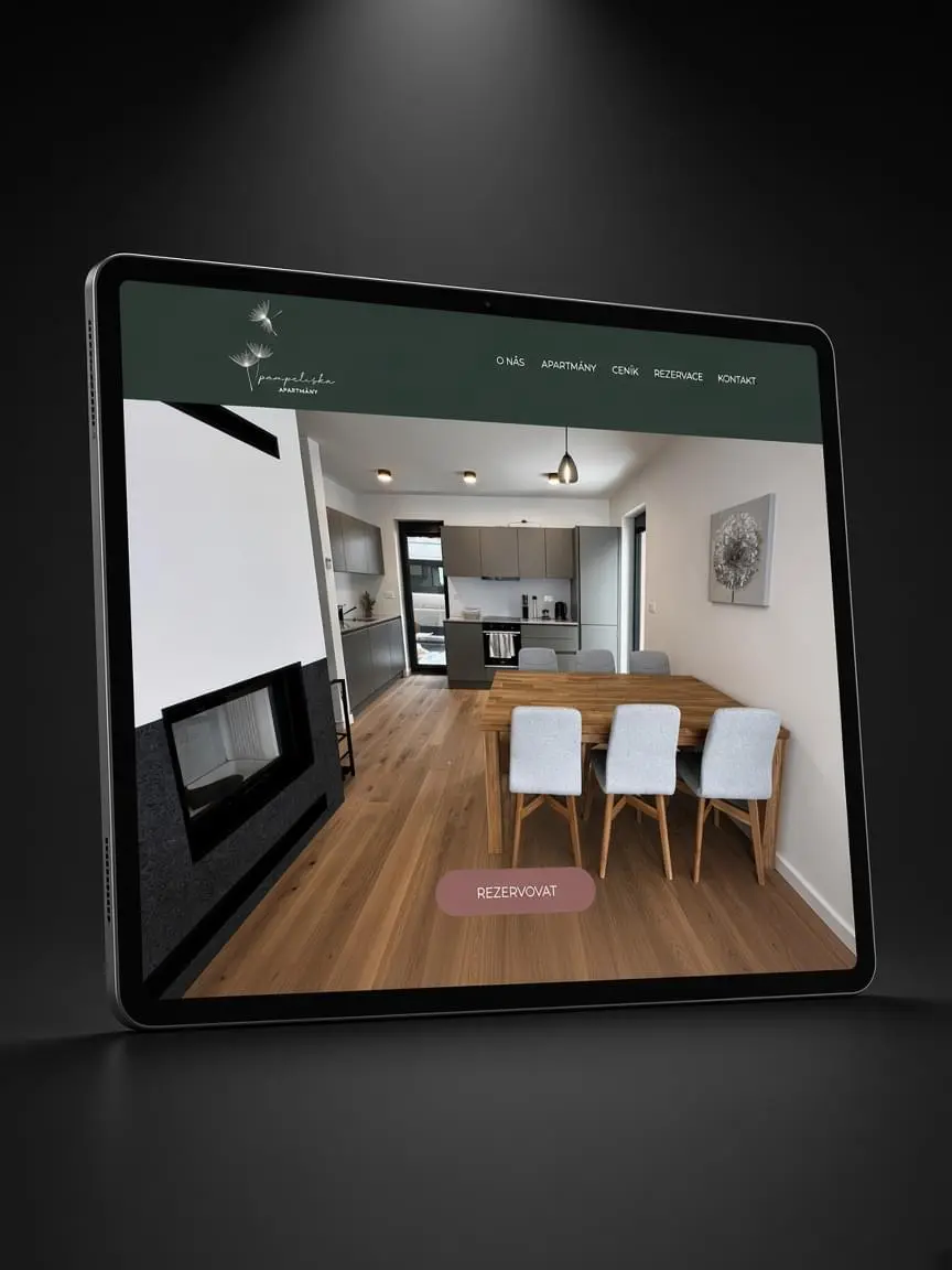 Tablet — náhled projektu Apartmány Pampeliška