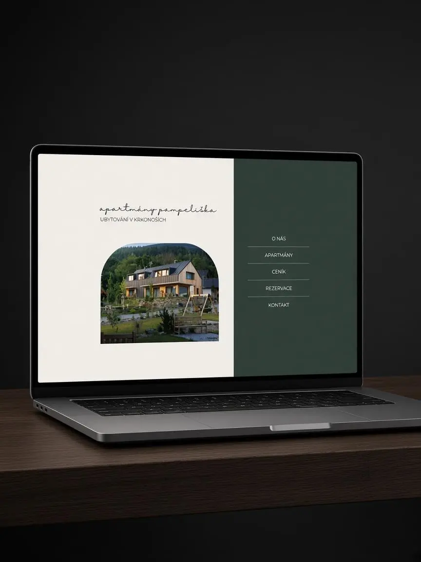 Desktop — náhled projektu Apartmány Pampeliška