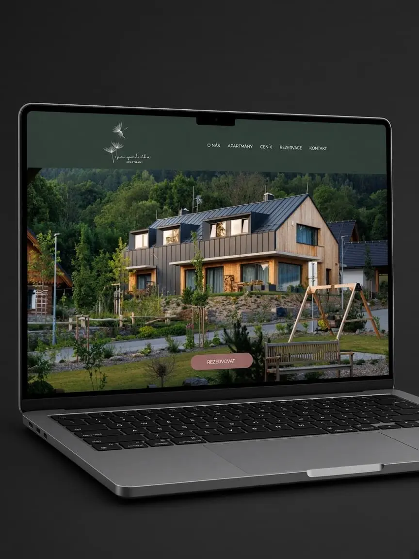 Desktop — náhled projektu Apartmány Pampeliška